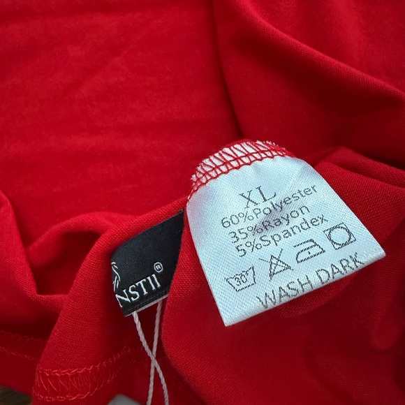 Romanstii Women’s Casual V-Neck Loose Puff Long Sleeve Tunic Top Red XL NWT - Picture 8 of 11